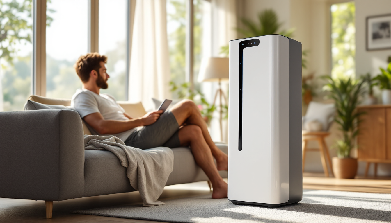 The TowerFreeze cooler running in a sunlit room